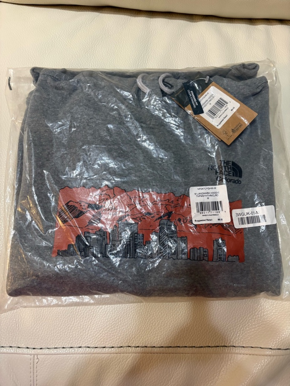 The North Face Gray Hoodie with Orange Colorado Skyline Graphic - Picture 2 of 4